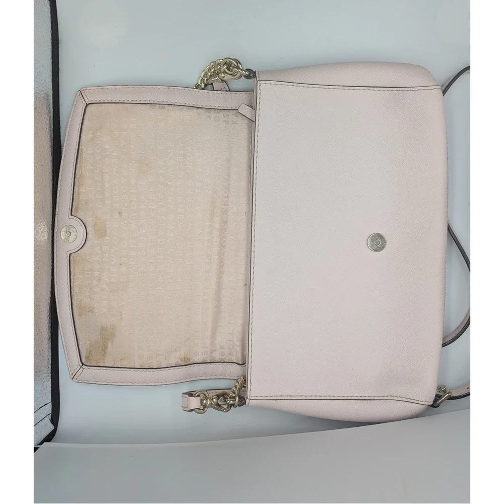 Kate Spade Saffiano Leather Crossbody Bag Mauve Rose Laurel Way Greer